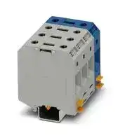 3076635 — DIN Rail Mount Terminal Block, Feed-Thru, 8 Ways, 6 AWG, 00 AWG, 50 mm², Screw, 150 A
