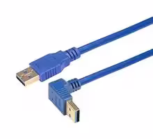 CA3A-90UA-05M: USB Cable, Type A Plug to 90° Type A Plug, 500 mm, 19.7 ", USB 3.0, Blue