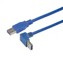 CA3A-90UA-5M: USB Cable, Type A Plug to 90° Type A Plug, 5 m, 16.4 ft, USB 3.0, Blue