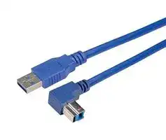 CA3A-90UB-2M: USB Cable, Type A Plug to 90° Type B Plug, 2 m, 6.6 ft, USB 3.0, Blue