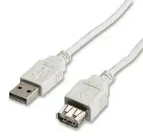 11.99.8949: USB Cable, Type A Plug to Type A Receptacle, 1.8 m, 5.9 ft, USB 2.0, White