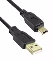 3021021-16: USB CABLE, 2.0 TYPE A-MINI B PLUG, 16FT