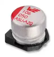 865080645012: SMD Aluminium Electrolytic Capacitor, Radial Can - SMD, 47 µF, 50 V, 2000 hours @ 105°C, Polar