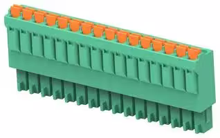 1-2842474-6: Pluggable Terminal Block, Green, 3.5 mm, 16 Ways, 24 AWG, 16 AWG, 1.3 mm², Push In