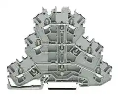 2002-3201: DIN Rail Mount Terminal Block, Triple Deck, 6 Ways, 22 AWG, 12 AWG, 4 mm², Clamp, 24 A