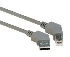 CA45LA-45LB-03M: USB Cable, 45° Type A Plug to 45° Type B Plug, 300 mm, 11.8 ft, USB 2.0, Grey