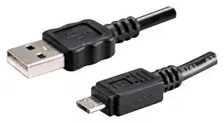 CBL-UA-MUB-05BP: USB Cable, Type A Plug to Micro Type B Plug, 500 mm, 19.7 ", USB 2.0, Black
