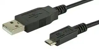 CBL-UA-MUB-1: USB Cable, Type A Plug to Micro Type B Plug, 1 m, 3.3 ft, USB 2.0, Black