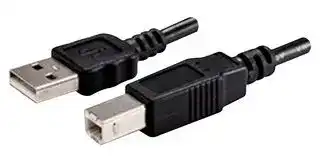 CBL-UA-UB-20BP: USB Cable, Type A Plug to Type B Plug, 2 m, 6.6 ft, USB 2.0, Black