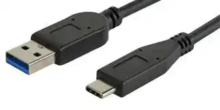 CBL-UA-UC-1: USB Cable, Type A Plug to Type C Plug, 1 m, 3.3 ft, USB 3.2 Gen 1, Black