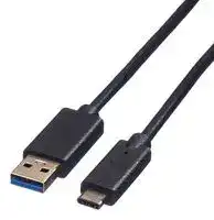 11.44.9010: USB Cable, Type A Plug to Type C Plug, 500 mm, 19.7 ", USB 3.2, Black