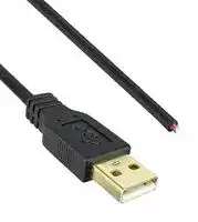 3021023-16: USB CORD, 2.0 A PLUG-FREE END, 4.9M, BLK