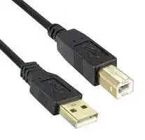 3021025-16: USB CABLE, 2.0 A PLUG-B PLUG, 4.9M, BLK