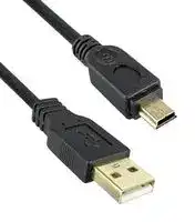 3021027-16: USB CABLE, 2.0 PLUG A-MINI B, 4.9M, BLK