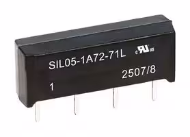 SIL05-1A72-71D: Reed Relay, SPST-NO, 5 VDC, SIL Series, Through Hole, 500 ohm, 1 A