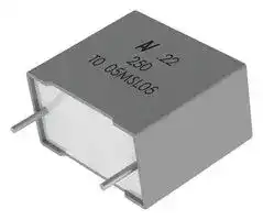 R60DW6100AA50K — General Purpose Film Capacitor, Metallized PET Stacked, Radial Box - 2 Pin, 100 µF, ± 10%, 40 V