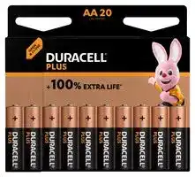 MN1500  P20+/PWR: Battery, 1.5 V, AA, Alkaline, Raised Positive and Flat Negative, 20