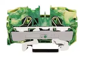 2010-1207: DIN Rail Mount Terminal Block, 2 Ways, 20 AWG, 6 AWG, 16 mm², Clamp, 57 A