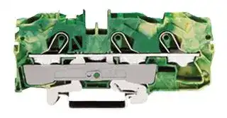 2010-1307: DIN Rail Mount Terminal Block, 3 Ways, 20 AWG, 6 AWG, 16 mm², Clamp, 57 A