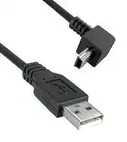 3021072-03: USB 2.0 A MALE TO USB 2.0 MINI B MALE UP ANGLED, 3FT LENGTH, 480MBPS, BLACK COLOR 97AC8896