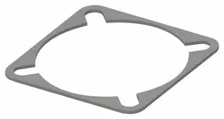 93-22057: EMI Shielding Gasket, Conductive Sheet, Nickel Plated Graphite, 34.32mm L x 34.32mm W x 0.8mm D