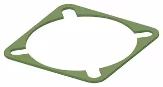 93-22059: EMI Shielding Gasket, Conductive Sheet, Nickel Plated Graphite, 34.32mm L x 34.32mm W x 0.8mm D