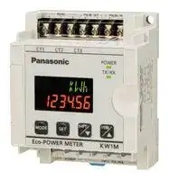 AKW1111B: Panel Meter, 6 Digit, 7.5 mm, 100 VAC to 240 VAC, 50/60 Hz, DIN Rail Mount, KW1M Series