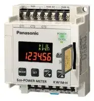 AKW1121B: Panel Meter, 6 Digit, 7.5 mm, 100 VAC to 240 VAC, 50/60 Hz, DIN Rail Mount, KW1M Series
