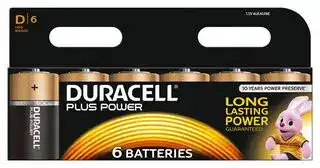 5000394019232: Battery, Plus Power With Duralock, Pack of 6, 1.5 V, D, Alkaline, Raised Positive and Flat Negative