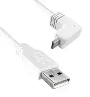 3021084-03: USB 2.0 A MALE TO USB 2.0 MICRO B MALE UP ANGLED, 3FT LENGTH, 480MBPS, WHITE COLOR 97AC8908