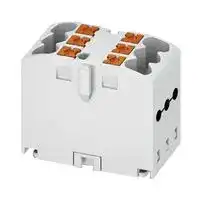 3273276: Panel Mount Barrier Terminal Block, white, 24 A, 500 V, 6 Pole, 3, Push In, 12 AWG