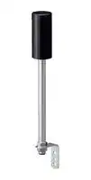 LR6-02L8NK: Base, Signal Indicator Towers, Black, 8Pin M12 Connector, Pole Mount , L-Bracket, LR6 Series