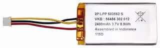 56456 302 012: Rechargeable Battery, CC/CV, 3.7 V, Lithium Ion, 2.4 Ah, Connector, 1