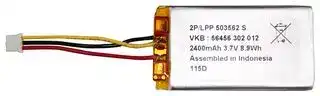 56456 302 012: Rechargeable Battery, CC/CV, 3.7 V, Lithium Ion, 2.4 Ah, Connector, 1