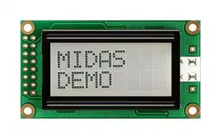 MC20805A6W-FPTLWI-V2: Alphanumeric LCD, 8 x 2, Black on White, 5V, I2C, English, Japanese, Transflective