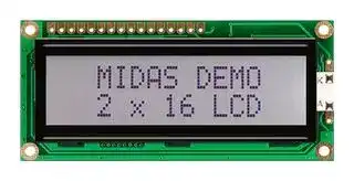 MC21605C6W-FPTLWI-V2: Alphanumeric LCD, 16 x 2, Black on White, 5V, I2C, English, Japanese, Transflective