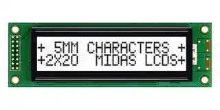 MC22005A6W-FPTLWI-V2: Alphanumeric LCD, 20 x 2, Black on White, 5V, I2C, English, Japanese, Transflective