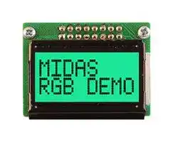 MD20805B6W-FPTLRGB: Alphanumeric LCD, 8 x 2, Black on RGB, 5V, Transflective