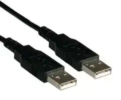 11.02.8908: USB Cable, Type A Plug to Type A Plug, 800 mm, 2.62 ft, USB 2.0, Black