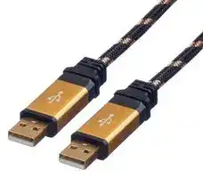 11.02.8911: USB Cable, Type A Plug to Type A Plug, 800 mm, 31.5 ", USB 2.0, Black, Gold