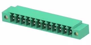 1-2842484-2: Terminal Block, 1Row, Green, w/ Flange, Header, 3.5 mm, 12 Ways, 8 A, 300 V