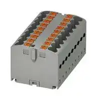 3273308: Panel Mount Barrier Terminal Block, 24 A, 500 V, 18 Pole, 9, Push In, 12 AWG