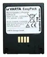 56455 701 099: Rechargeable Battery, CC/CV, 3.7 V, Lithium Polymer, 660 mAh, Snap Contact, 1