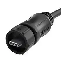 BCU-C-S-0.50-BC-P: USB Cable, Thermoplastic, IP67, Sealed Type C Plug to Circular Receptacle, 500 mm, 19.7 ", USB 3.2