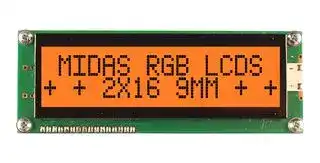 MD21609A6W-FPTLRGB: Alphanumeric LCD, 16 x 2, Black on RGB, 5V, Transflective