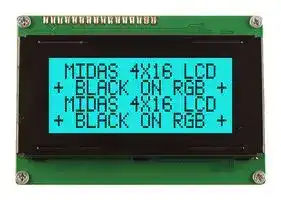 MD41605A6W-FPTLRGB: Alphanumeric LCD, 16 x 4, Black on RGB, 5V, Transflective
