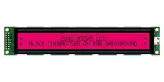MD24005A6W-FPTLRGB: Alphanumeric LCD, 40 x 2, Black on RGB, 5V, Transflective