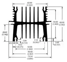 0S509-140-U: Heat Sink, Square, PCB Max Clip, Extruded, 1.21 °C/W, TO-218, TO-220, TO-251, TO-262, TO-273