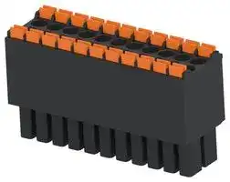 1-2842487-1: Pluggable Terminal Block, Black, 3.5 mm, 22 Ways, 24 AWG, 16 AWG, 1.3 mm², Push In