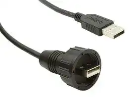 PXP0020/A/0M50/A: USB Cable, Sealed Type A Plug to Type A Plug, 500 mm, 19.7 ", USB 2.0, Black